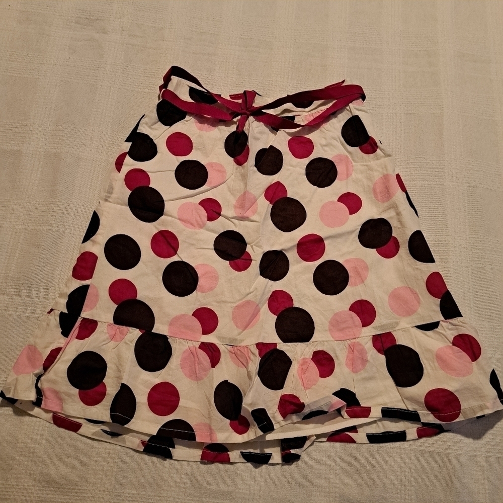 Crazy 8 girls size Large or 10-12 white lined skirt with polka dots